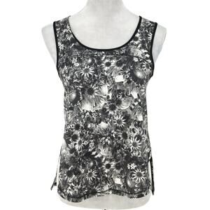 Lululemon Tank Top Womens XS Gray Black Print Sculpt II Mesh Yoga Exercise